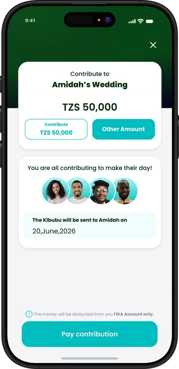 FIKA Kibubu contribution screen